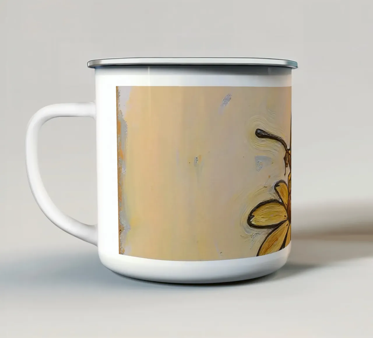 Farfalla monarca che riposa su un fiore giallo, wtercolor tazza in smalto da DesignDoodle