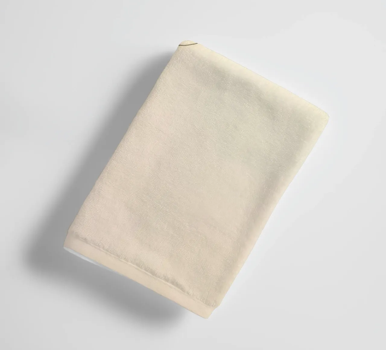 Single light brown feather sketch on a cream background towel by DesignDoodle