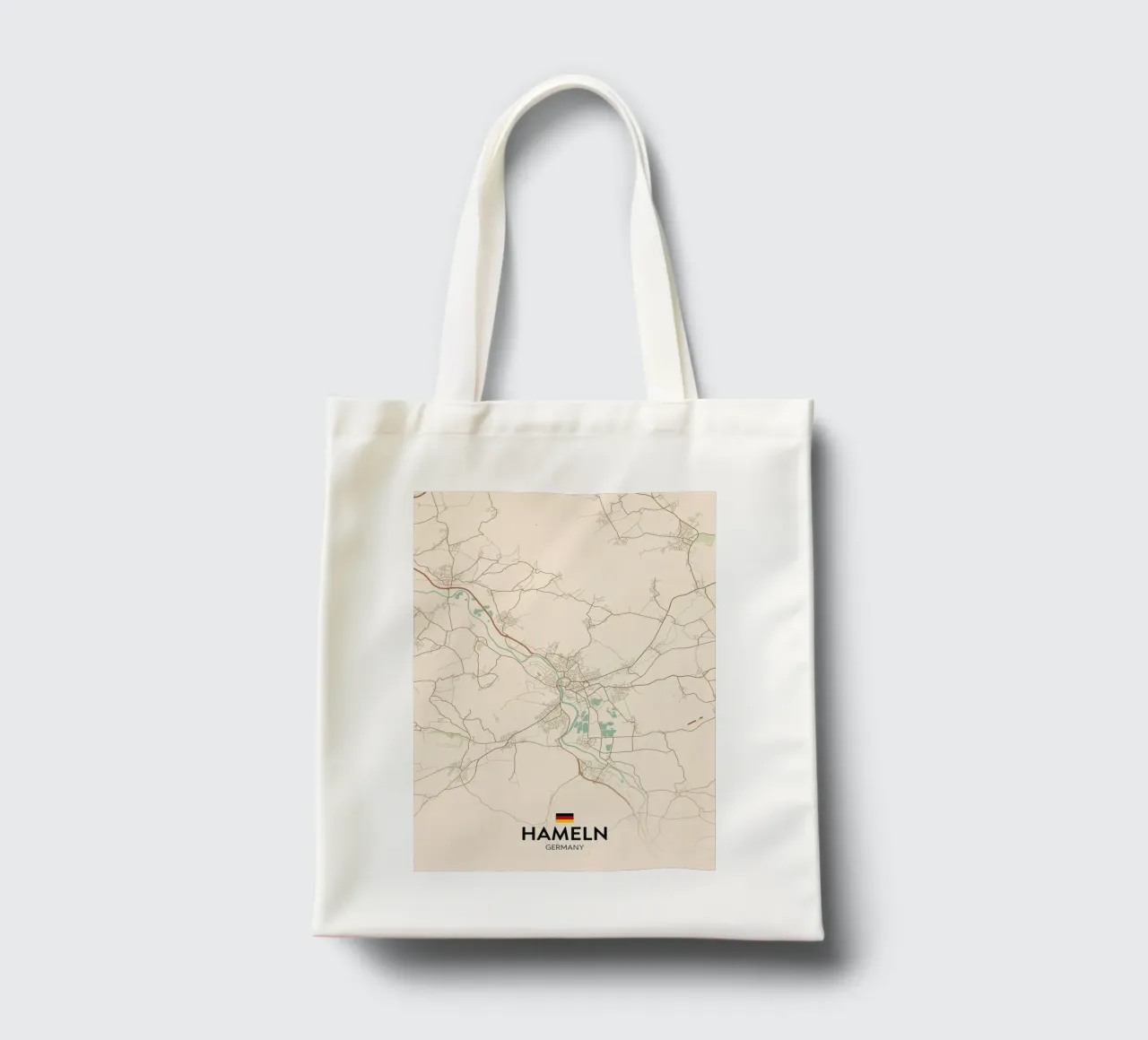 Hameln map city tote bag by Rick Thompson