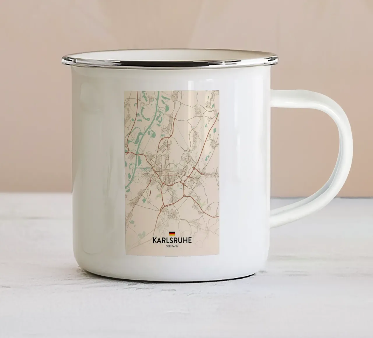 Karlsruhe DE tazza in smalto da Rick Thompson