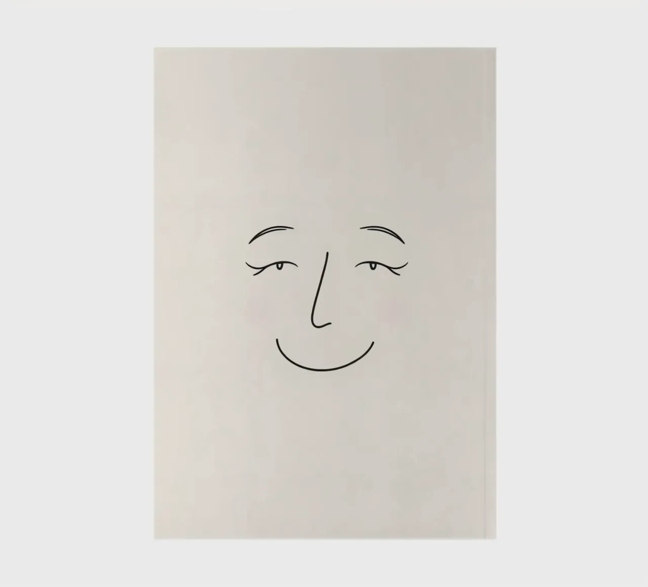 Simple line drawing shows a smiling face with blushed cheek notebook by DesignDoodle