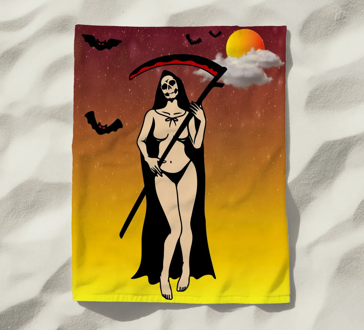 teufel mädchen halloween Strandtuch von onechoice