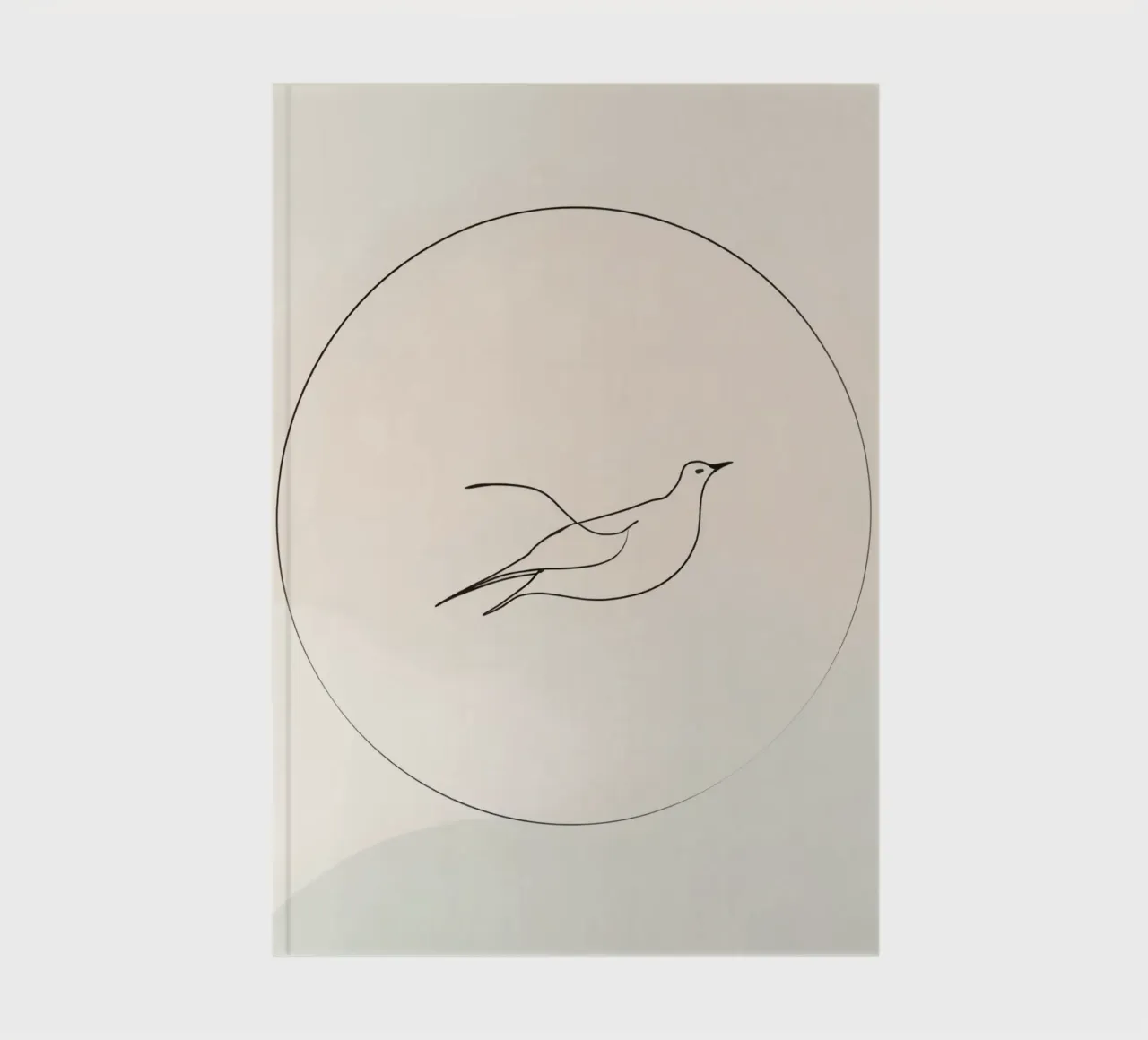 Elegant minimal bird in flight artwork depicting freedom notebook by DesignDoodle