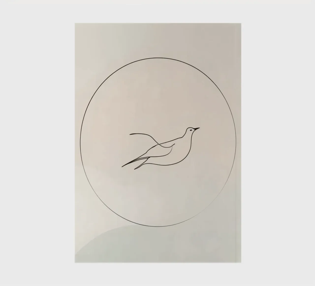 Elegant minimal bird in flight artwork depicting freedom notebook by DesignDoodle