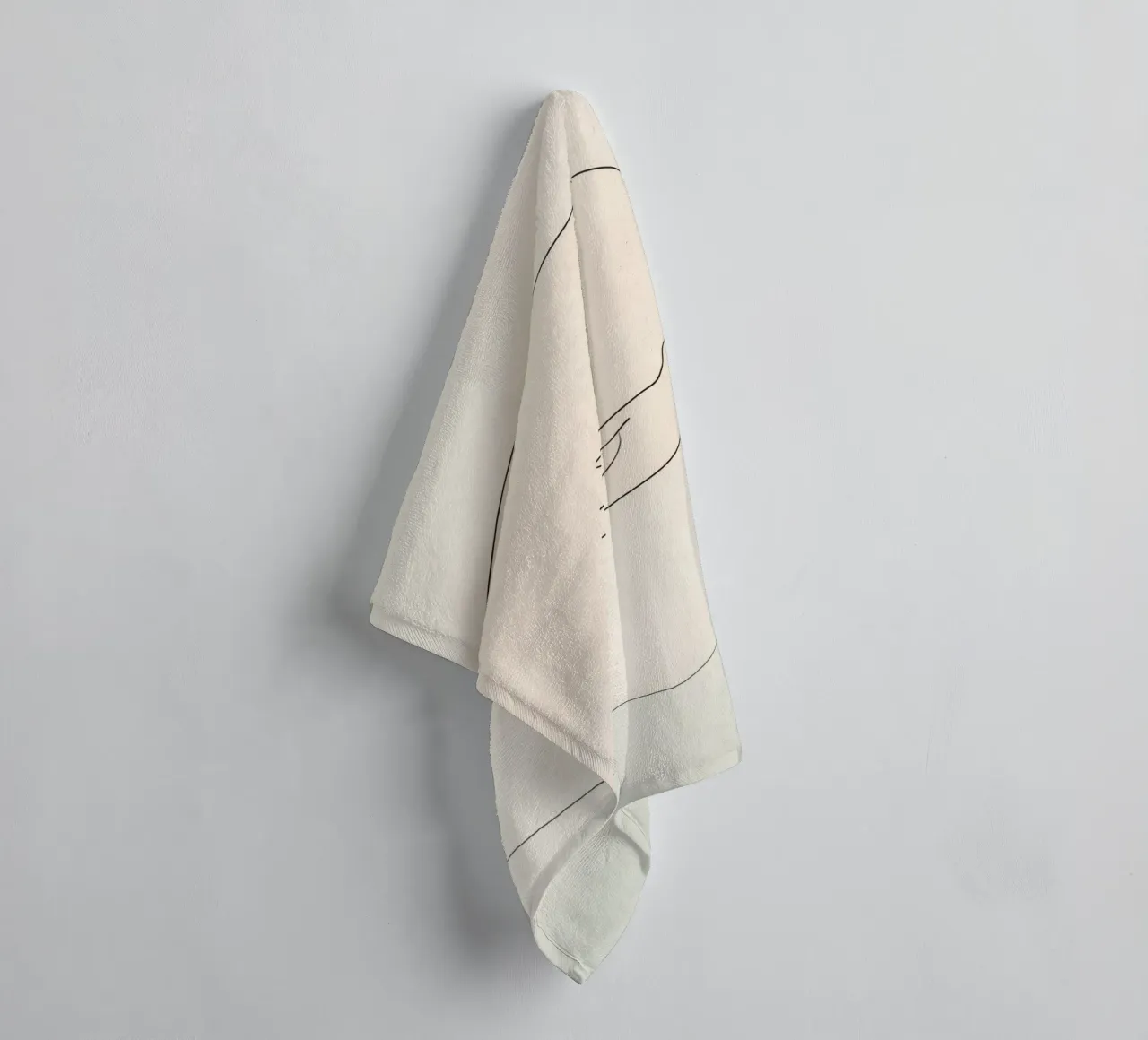 Elegant minimal bird in flight artwork depicting freedom towel by DesignDoodle