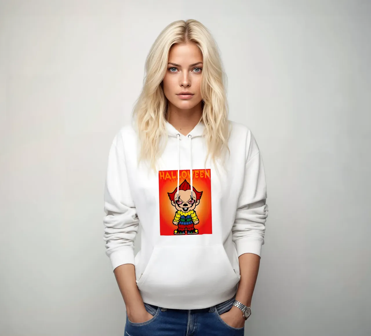 clown fantasma Halloween felpa con cappuccio da onechoice