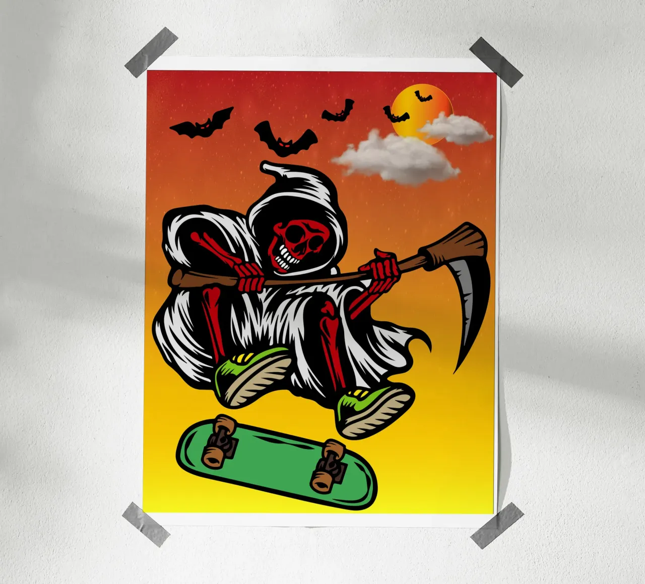diavolo pattina halloween poster da onechoice