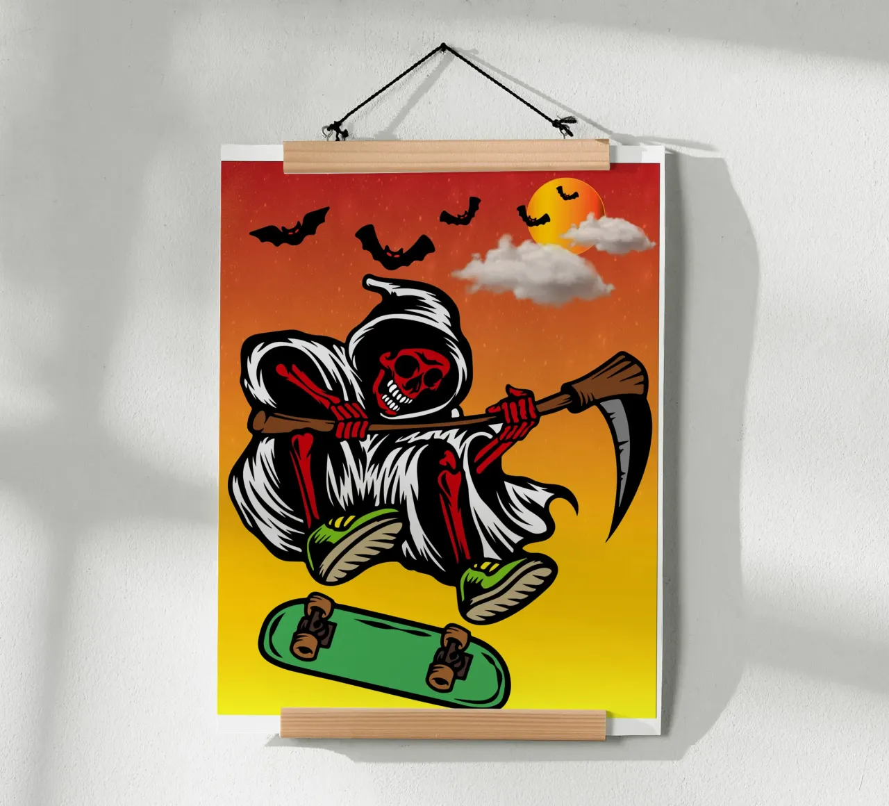 diavolo pattina halloween poster da onechoice