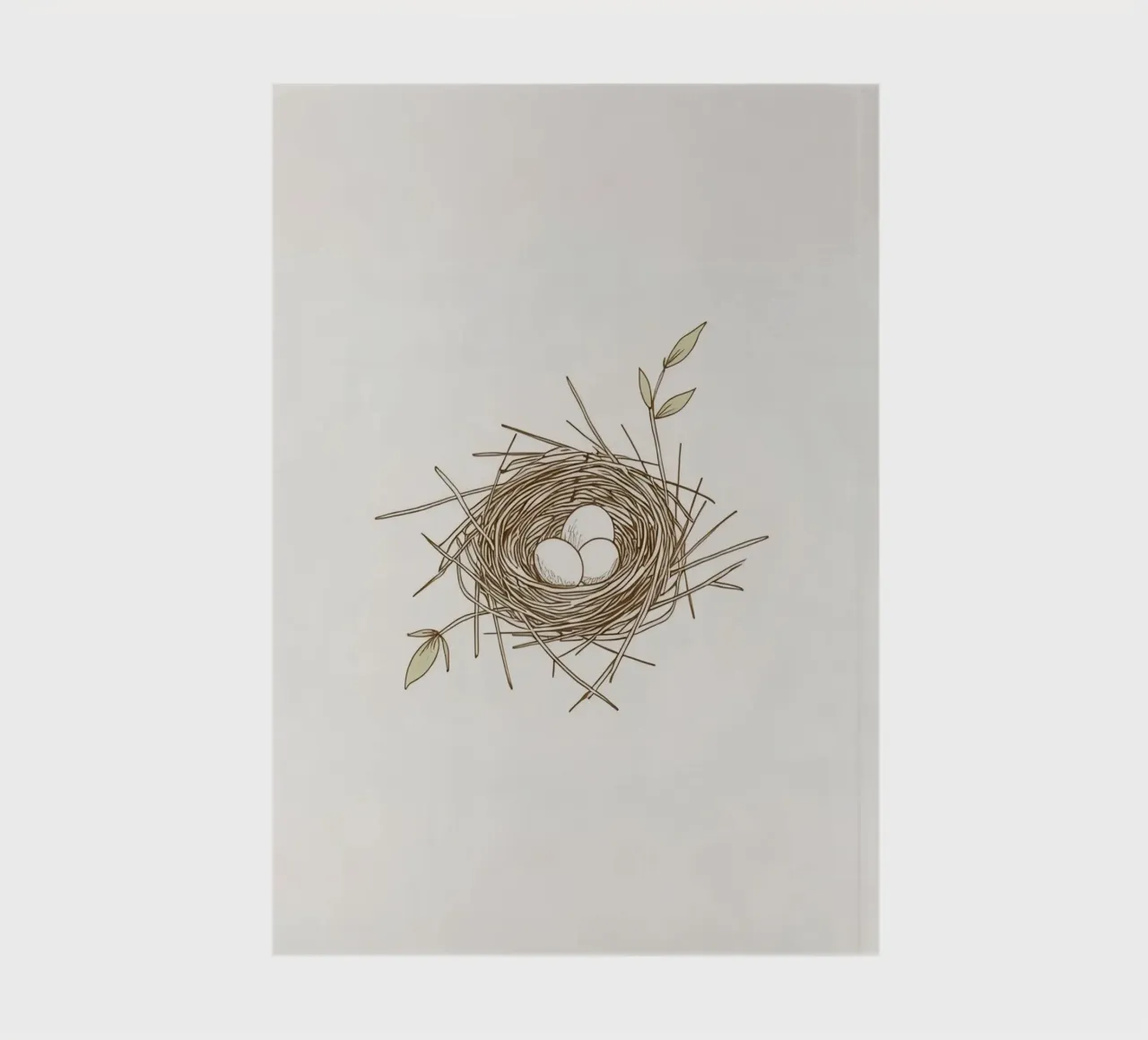 Nest illustration with three white eggs inside, notebook by DesignDoodle