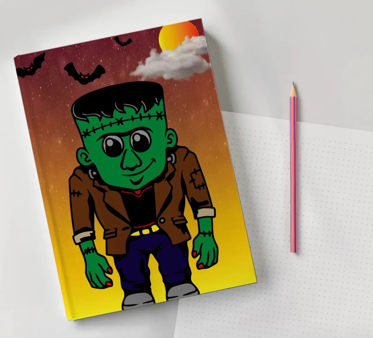 franken ghost halloween notebook by onechoice