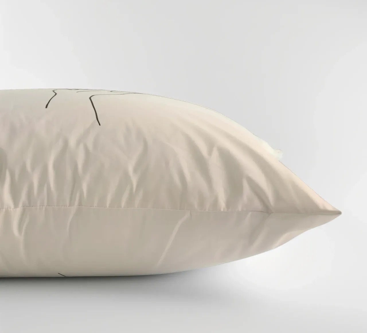 Outline of a hand with a finger grabbing thin black line cuscino da DesignDoodle