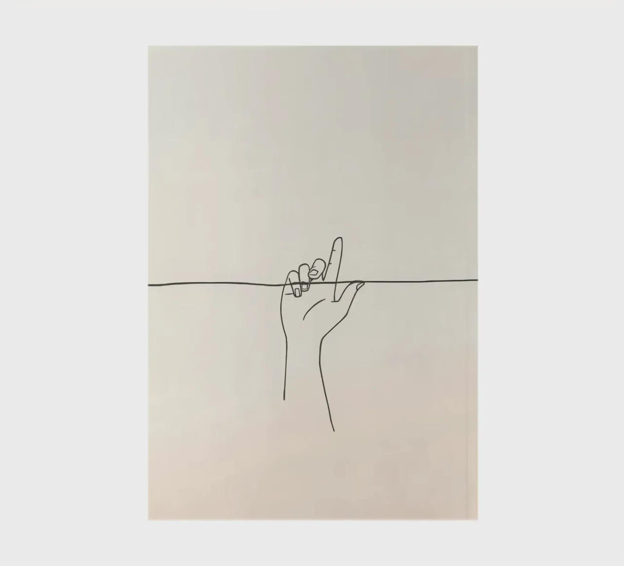 Outline of a hand with a finger grabbing thin black line diario da DesignDoodle