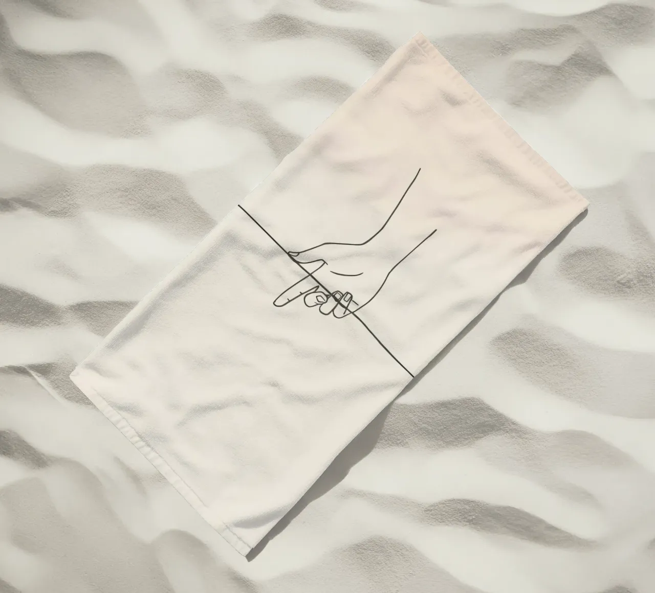 Outline of a hand with a finger grabbing thin black line telo mare da DesignDoodle