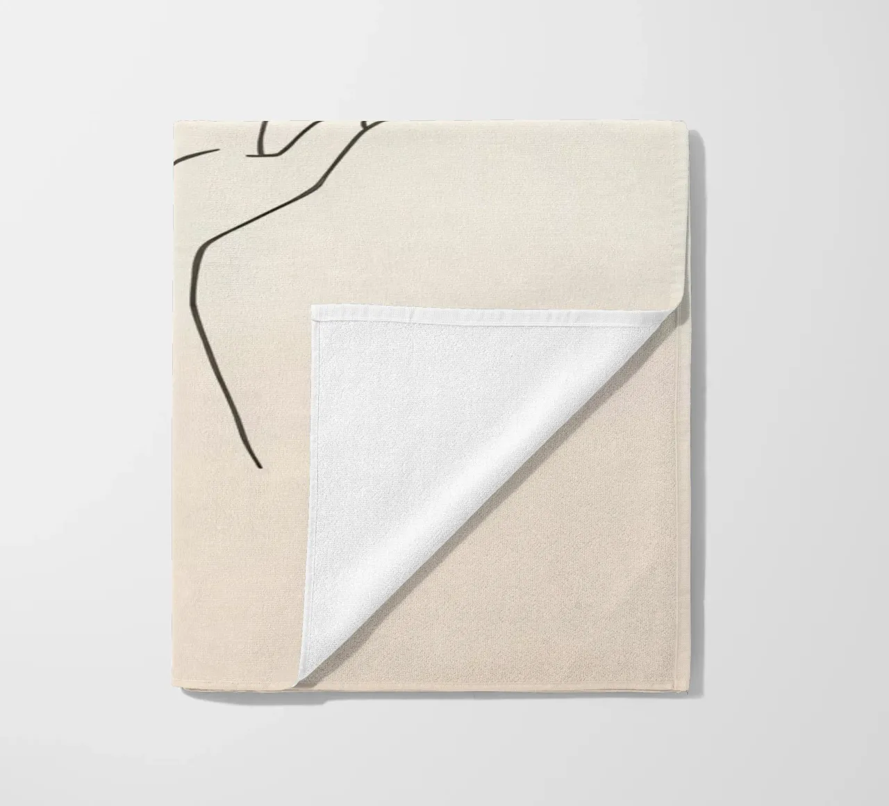 Outline of a hand with a finger grabbing thin black line telo mare da DesignDoodle