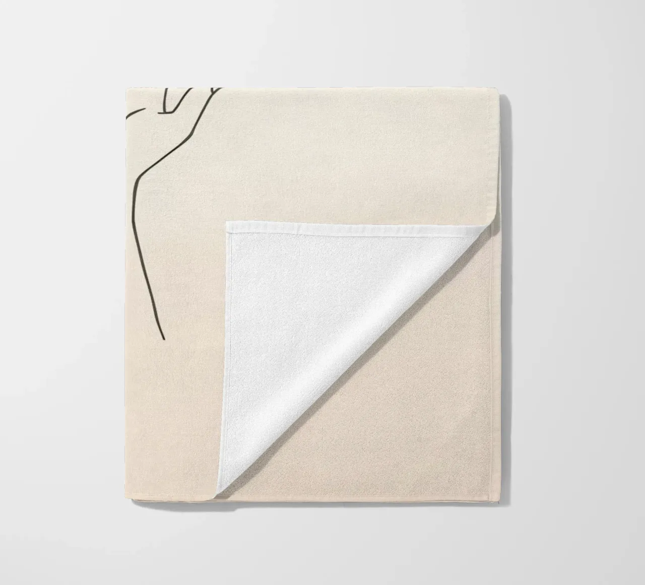 Outline of a hand with a finger grabbing thin black line telo mare da DesignDoodle