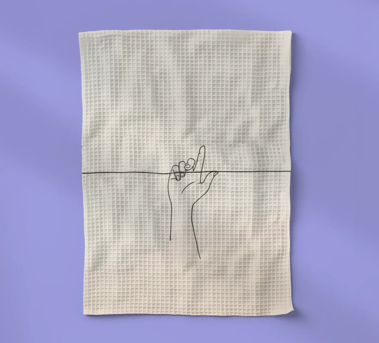 Outline of a hand with a finger grabbing thin black line canovaccio da cucina da DesignDoodle