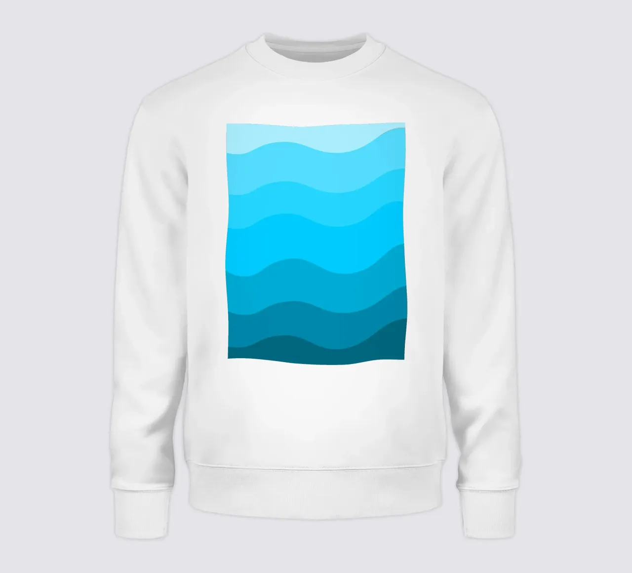 Blue gradient design sweatshirt van baobabprintstore