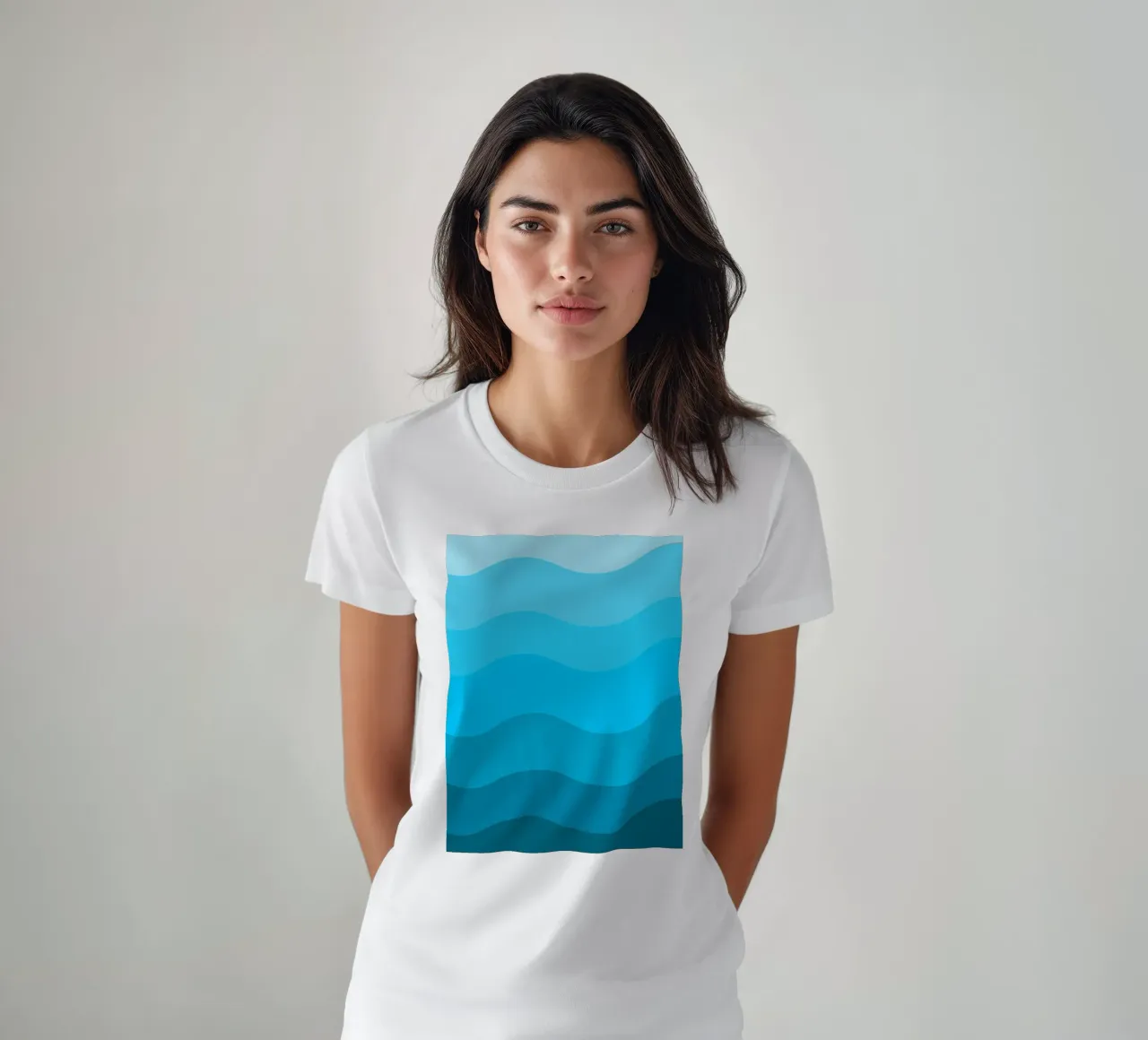 Blue gradient design t-shirt da baobabprintstore