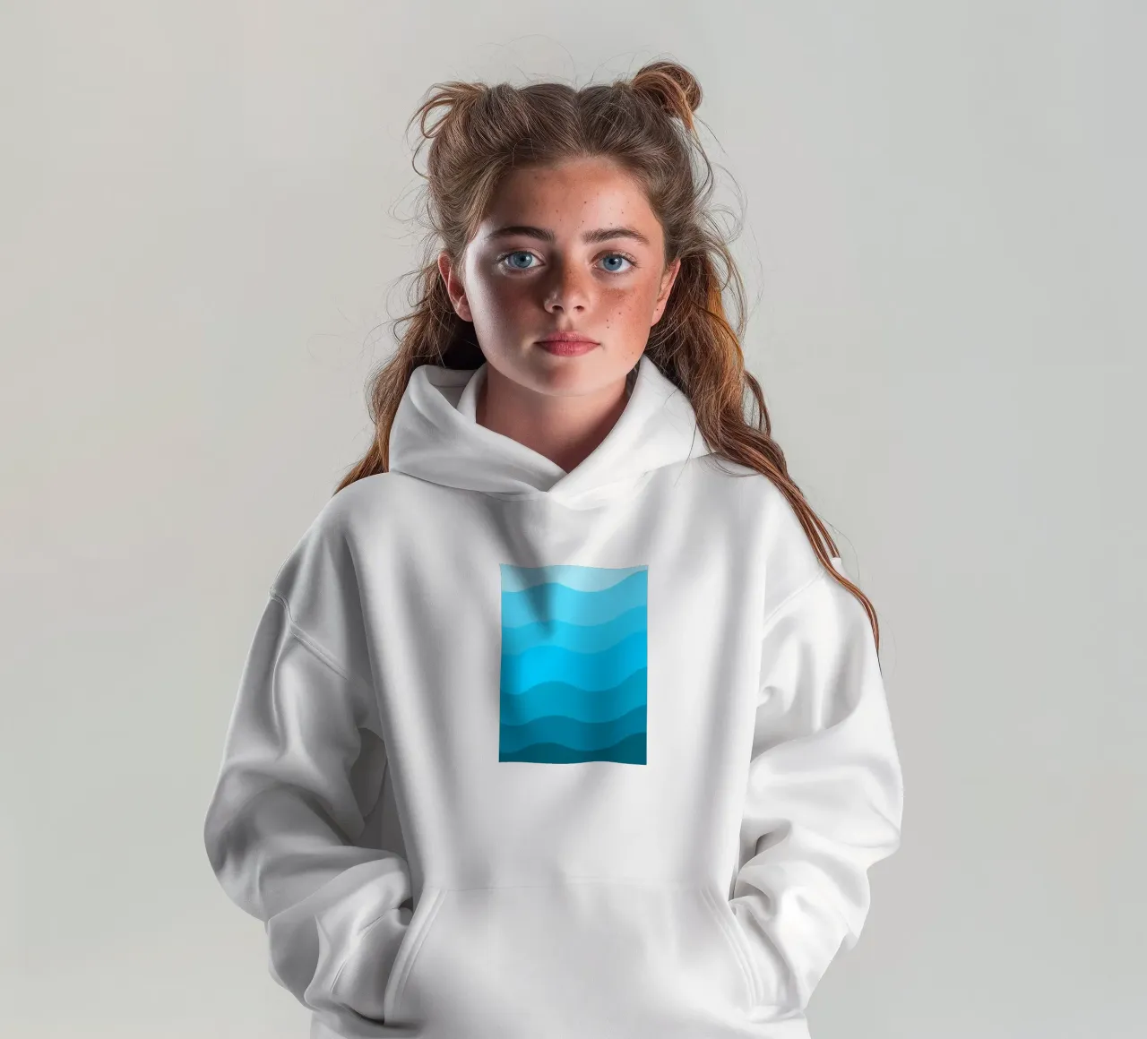 Blue gradient design felpa bambino con cappuccio da baobabprintstore