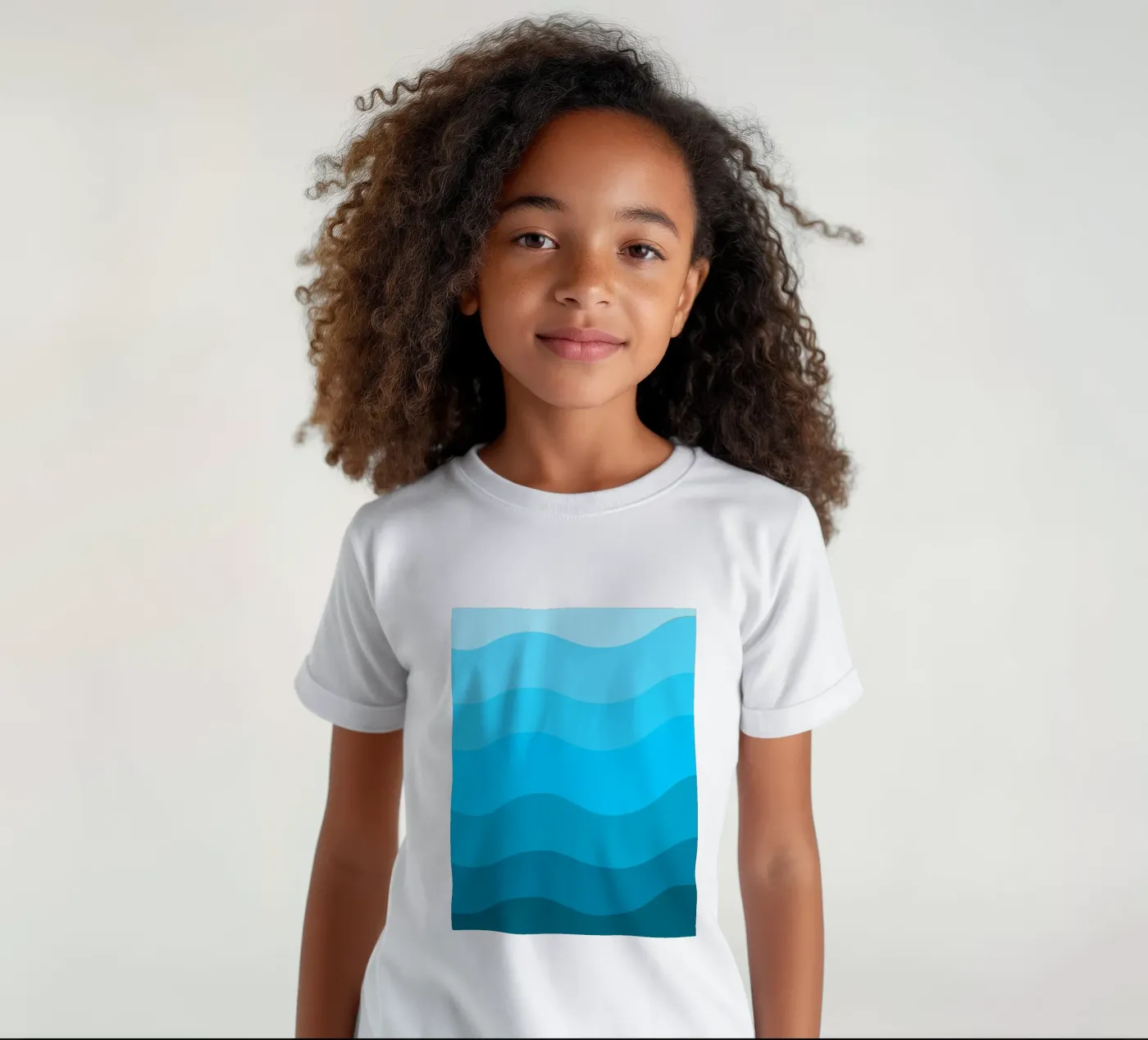 Blue gradient design t-shirt bambini da baobabprintstore