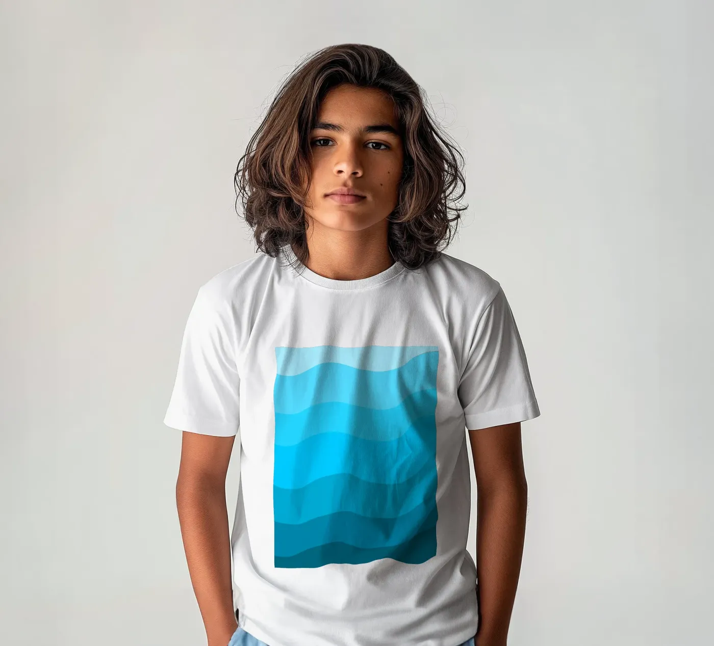 Blue gradient design t-shirt bambini da baobabprintstore