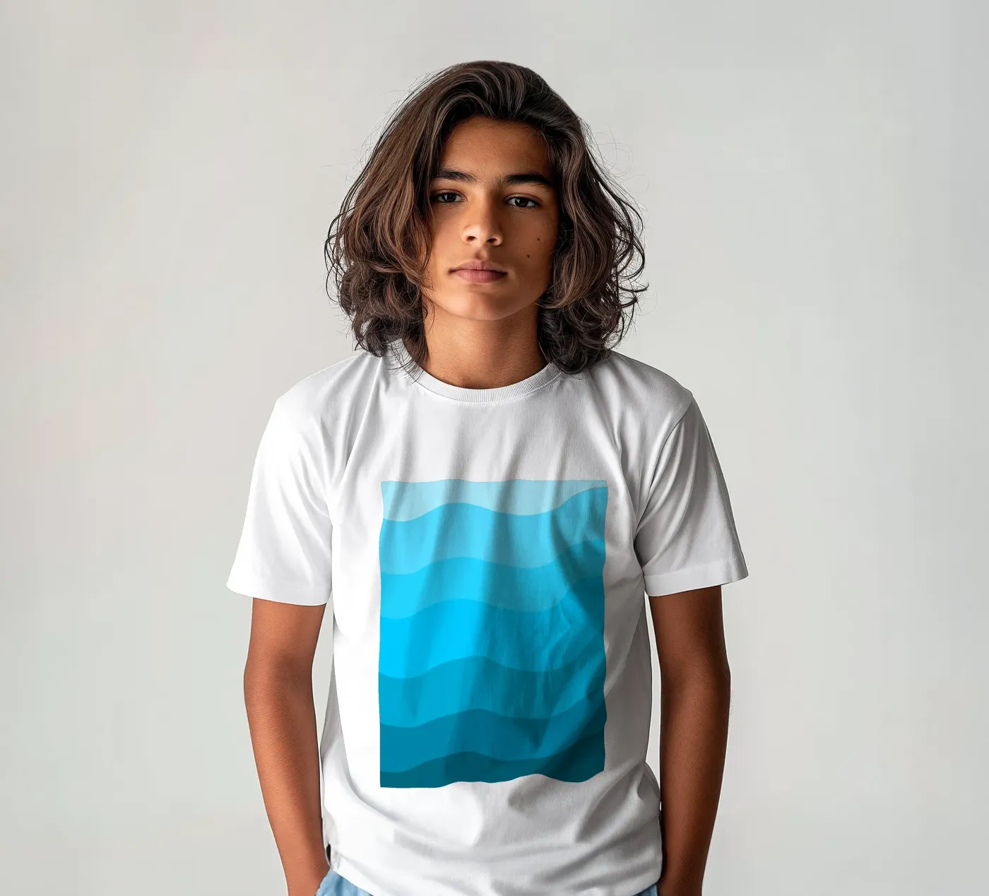 Blue gradient design t-shirt bambini da baobabprintstore