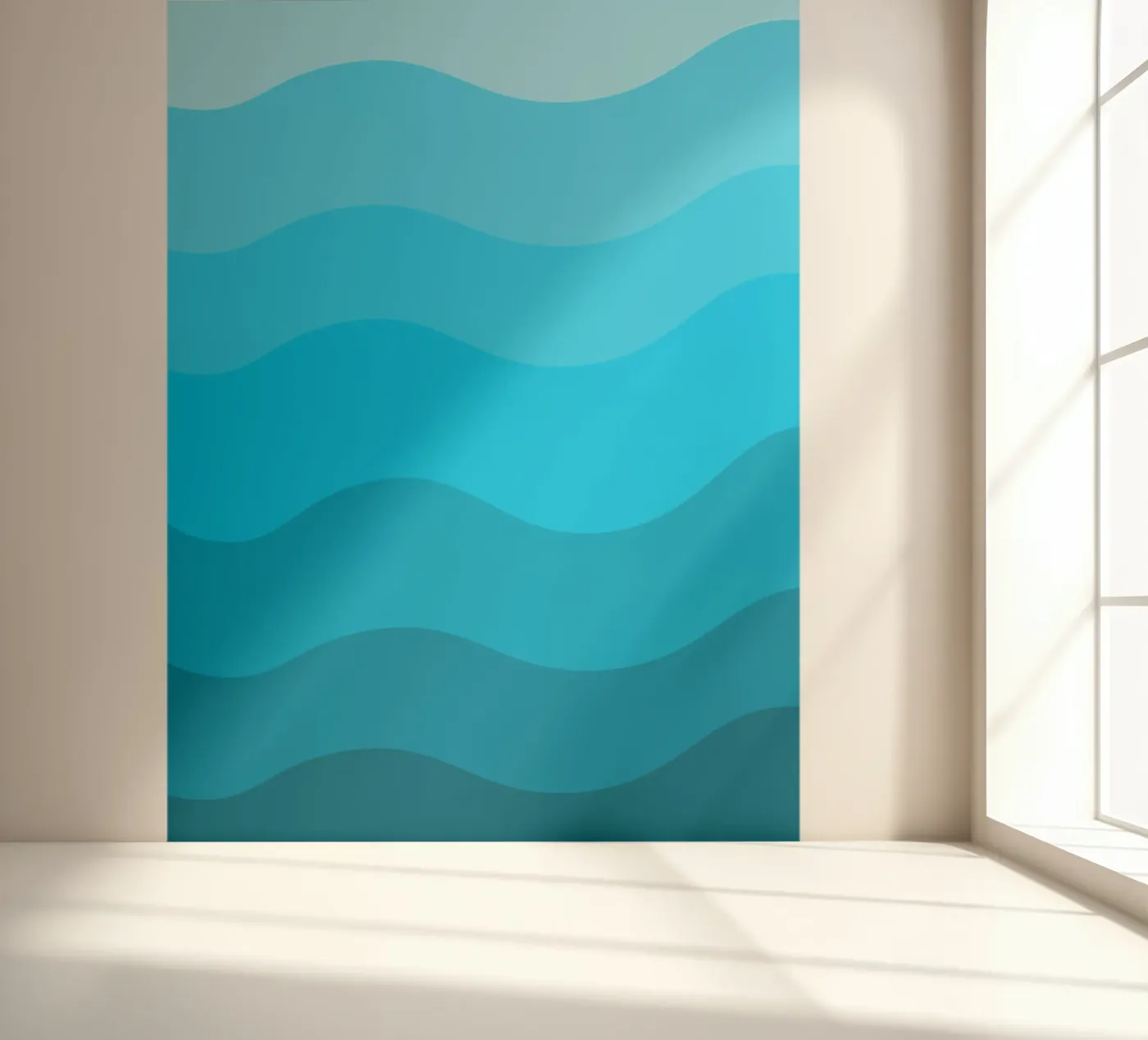Blue gradient design fotobehang van baobabprintstore