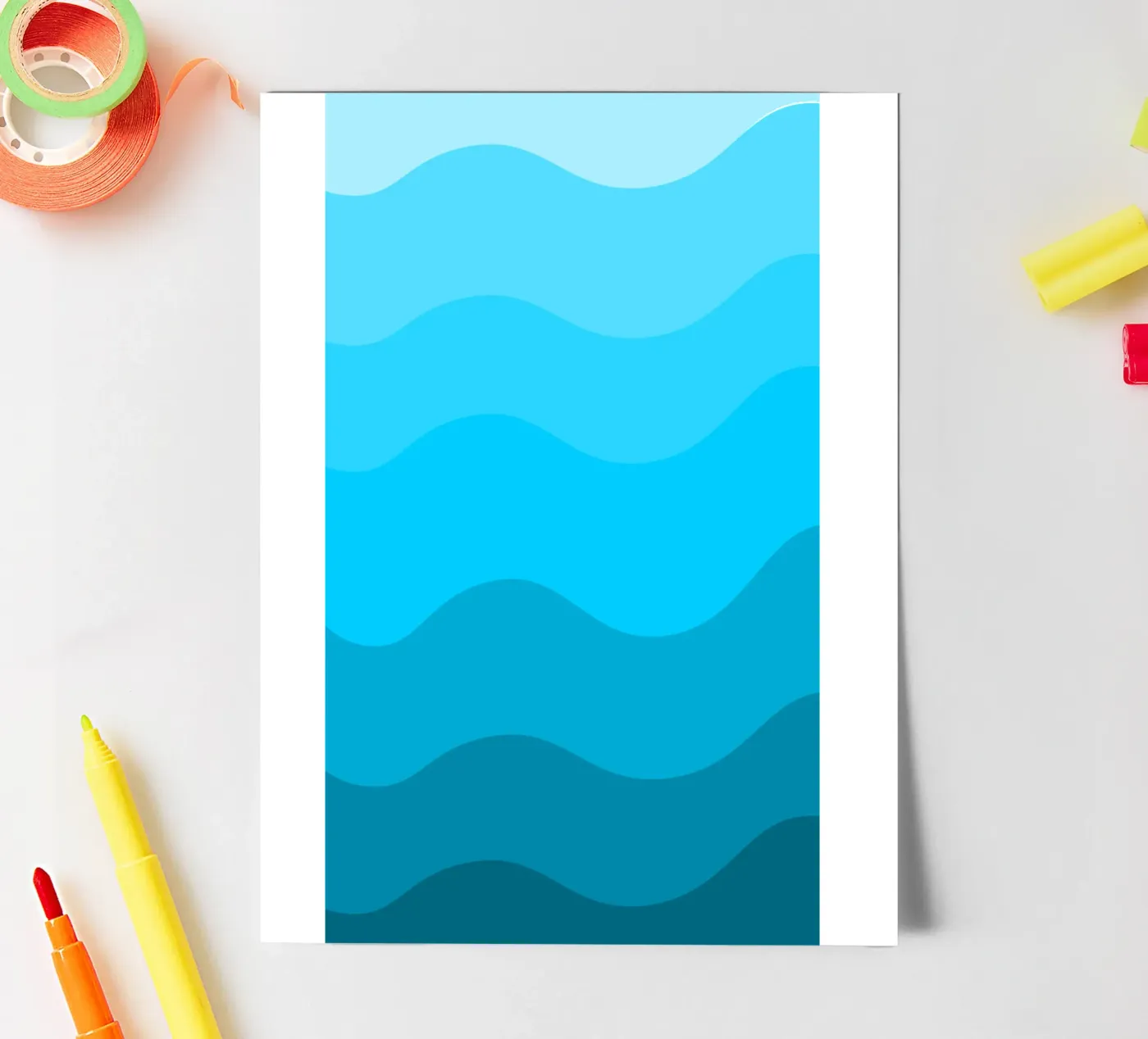 Blue gradient design sticker sheet by baobabprintstore
