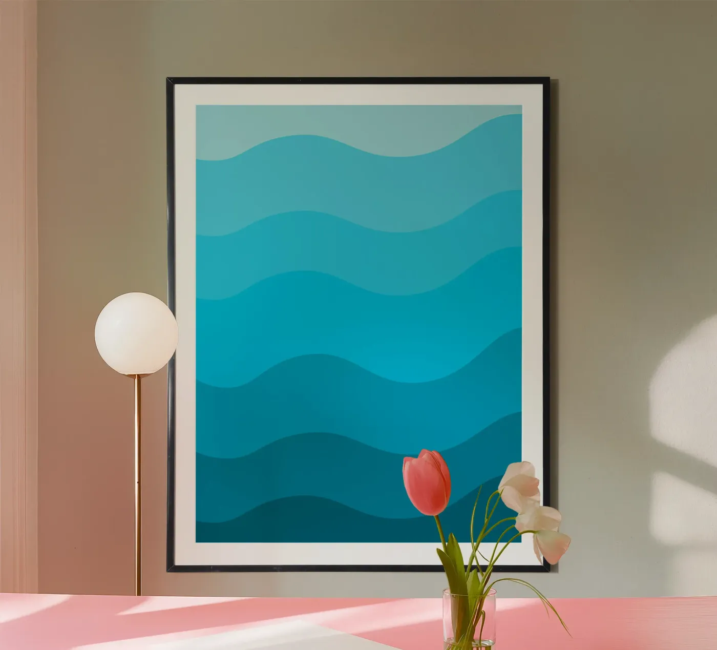 Blue gradient design poster van baobabprintstore