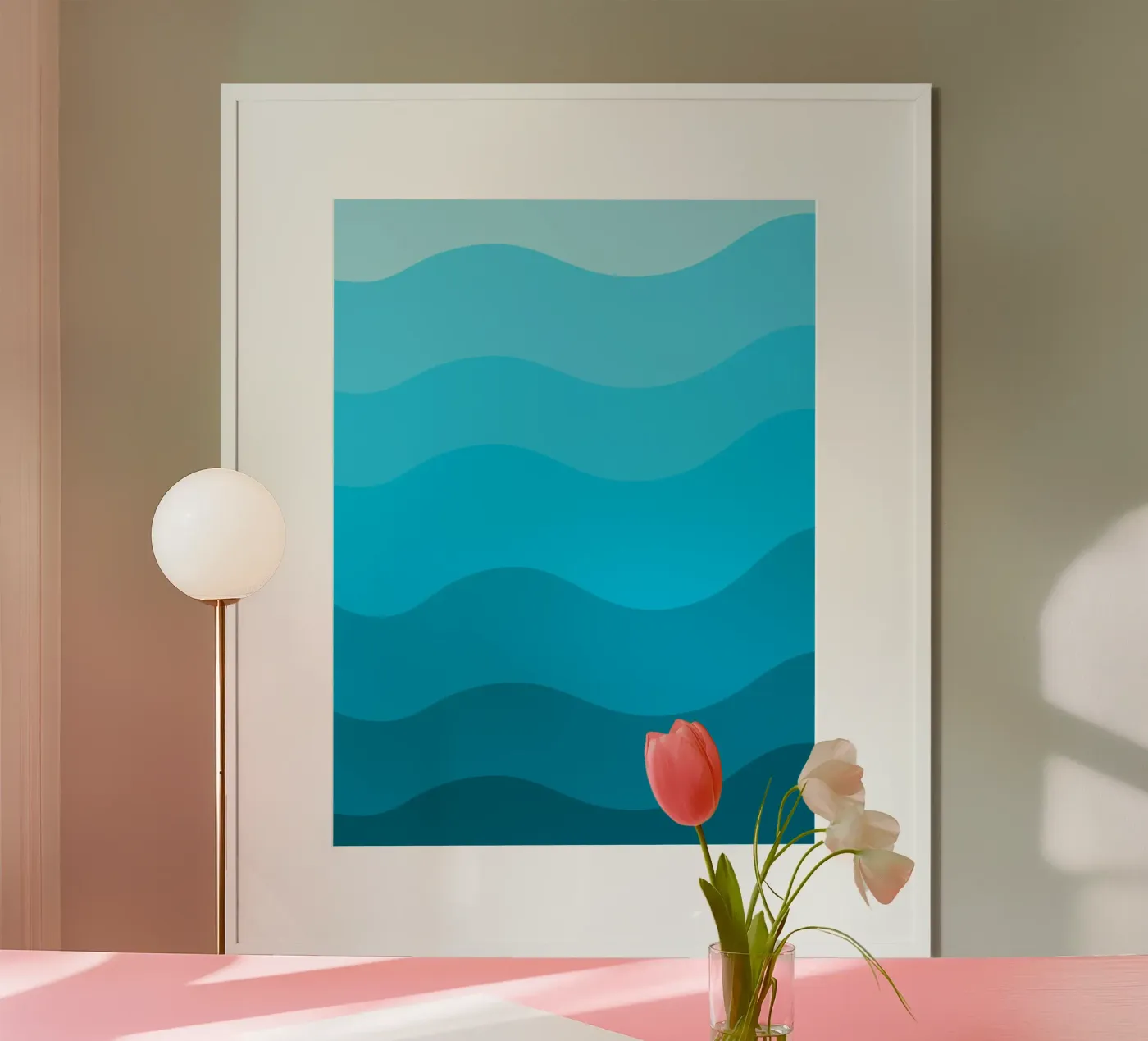 Blue gradient design poster van baobabprintstore