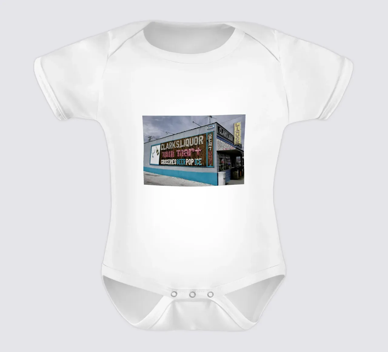 Liquor Store Hawthorne body neonato maniche corte da Marc Gruninger