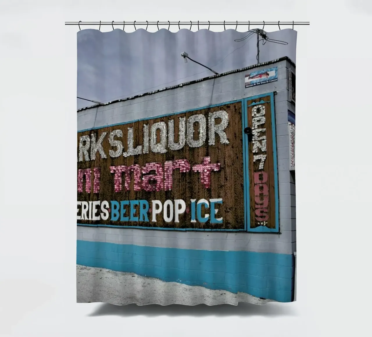 Liquor Store Hawthorne shower curtain by Marc Gruninger