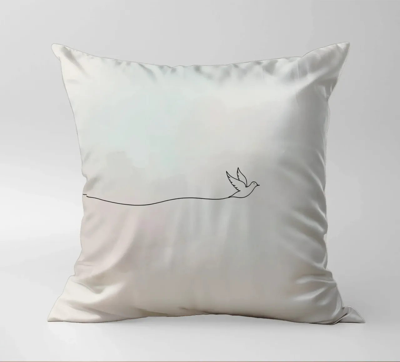 Sagoma minimalista di una colomba in volo cuscino da DesignDoodle