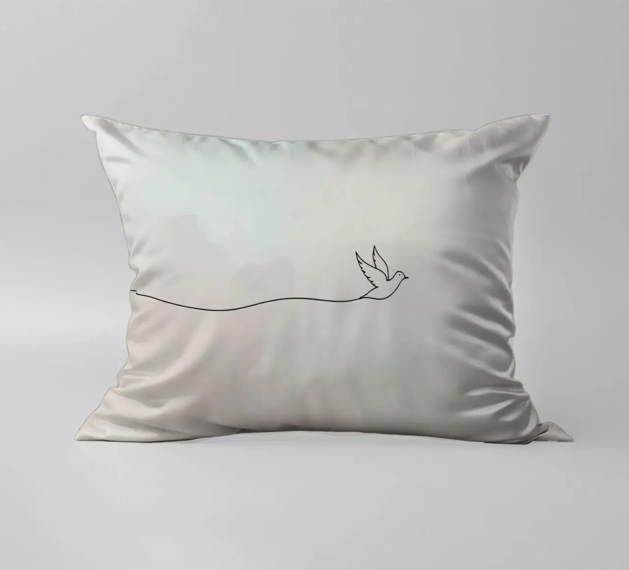 Sagoma minimalista di una colomba in volo cuscino da DesignDoodle