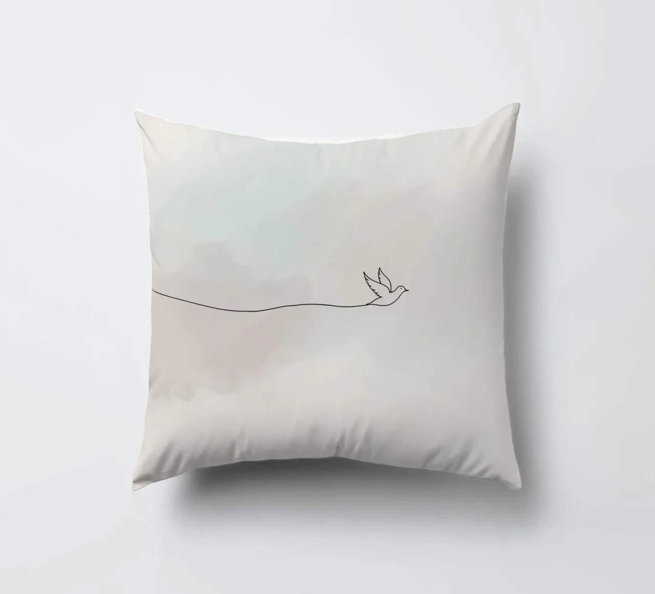 Sagoma minimalista di una colomba in volo cuscino da DesignDoodle