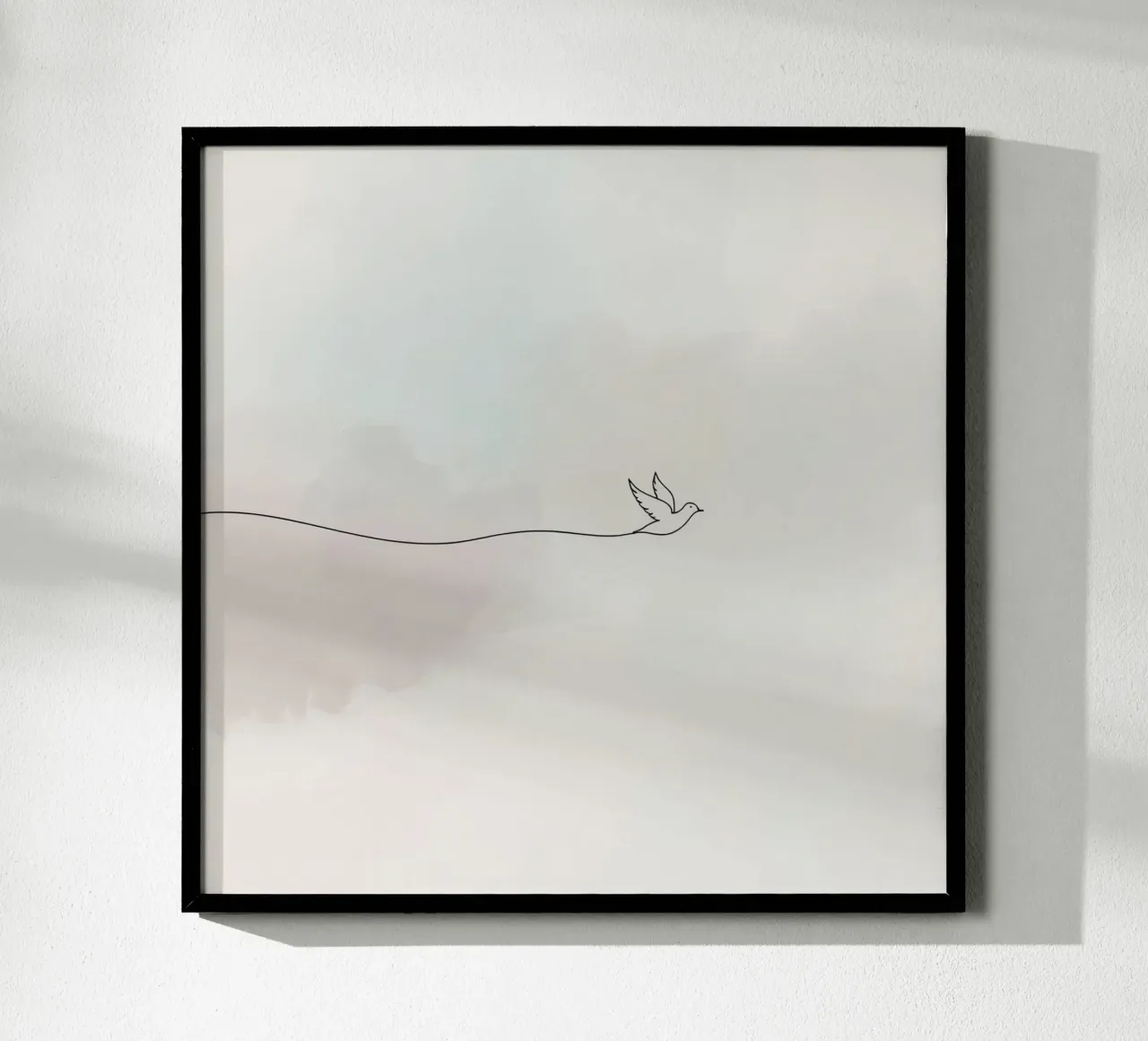 Sagoma minimalista di una colomba in volo carta hahnemühle da DesignDoodle