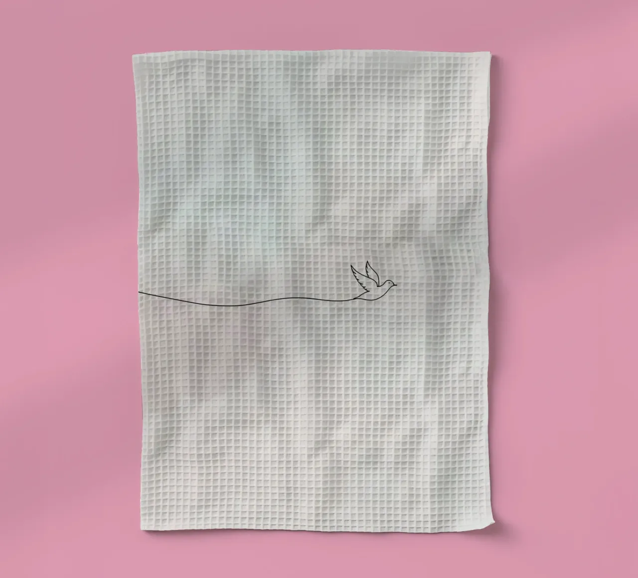 Sagoma minimalista di una colomba in volo canovaccio da cucina da DesignDoodle