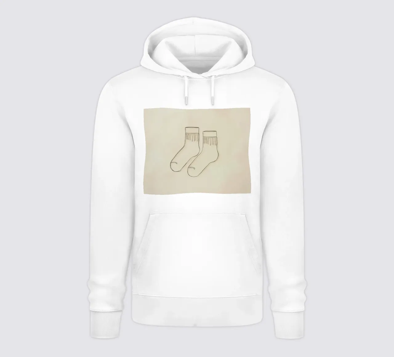 Dos calcetines informales se dibujan con simples líneas negras sudadera con capucha de DesignDoodle