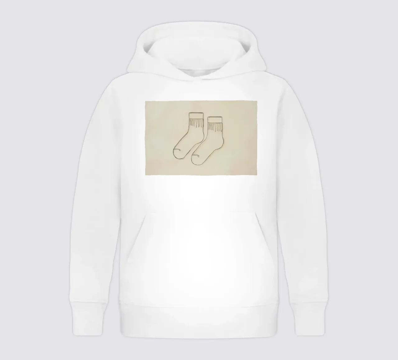Dos calcetines informales se dibujan con simples líneas negras sudadera con capucha para niño de DesignDoodle