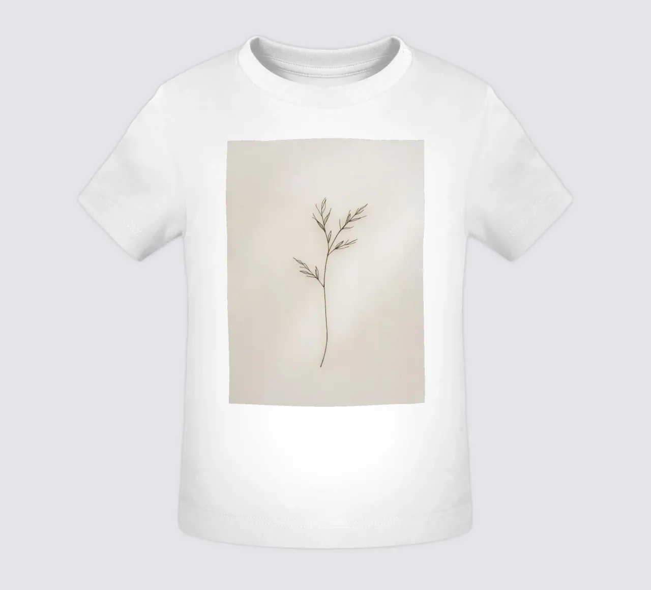 minimalistic Simple plant sketch on off-white background baby t-shirt by DesignDoodle