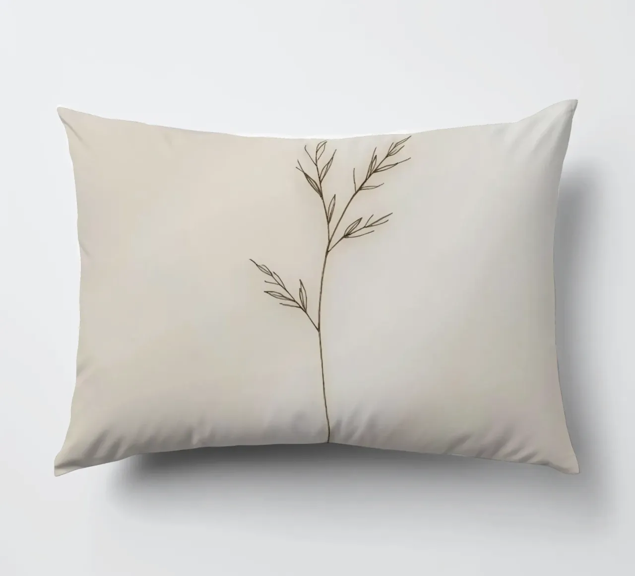 minimalistic Simple plant sketch on off-white background decorative cushion by DesignDoodle