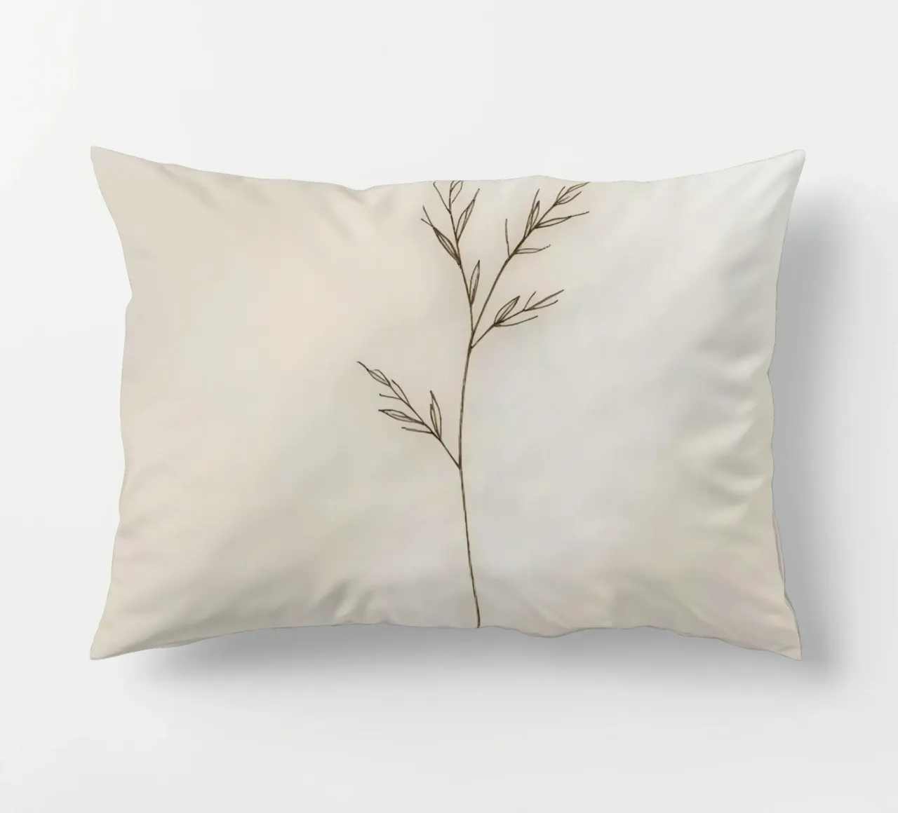minimalistic Simple plant sketch on off-white background decorative cushion by DesignDoodle