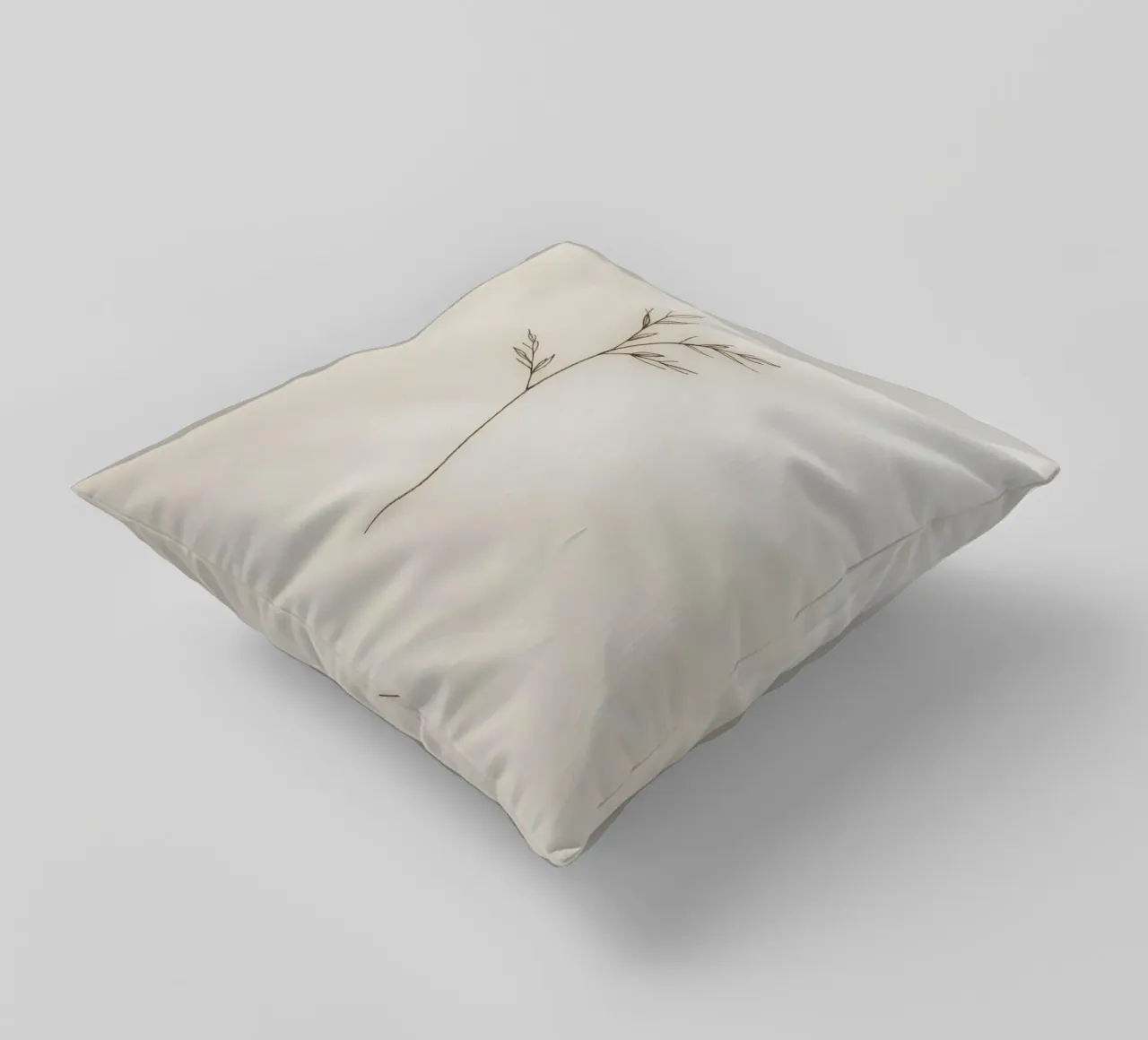 minimalistic Simple plant sketch on off-white background decorative cushion by DesignDoodle