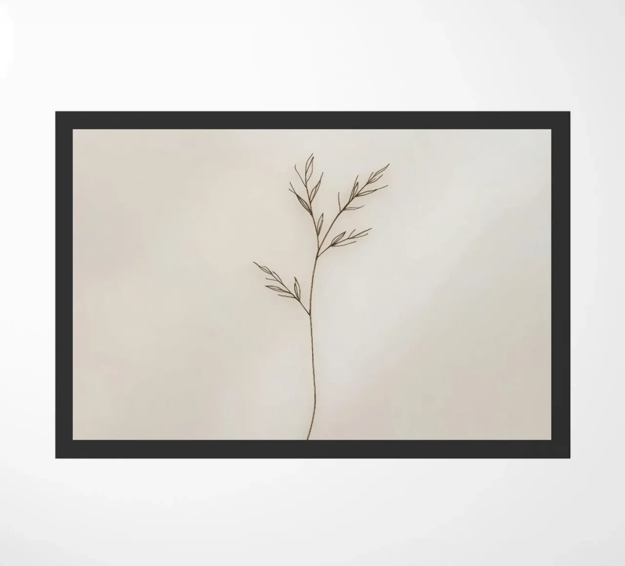minimalistic Simple plant sketch on off-white background doormat by DesignDoodle