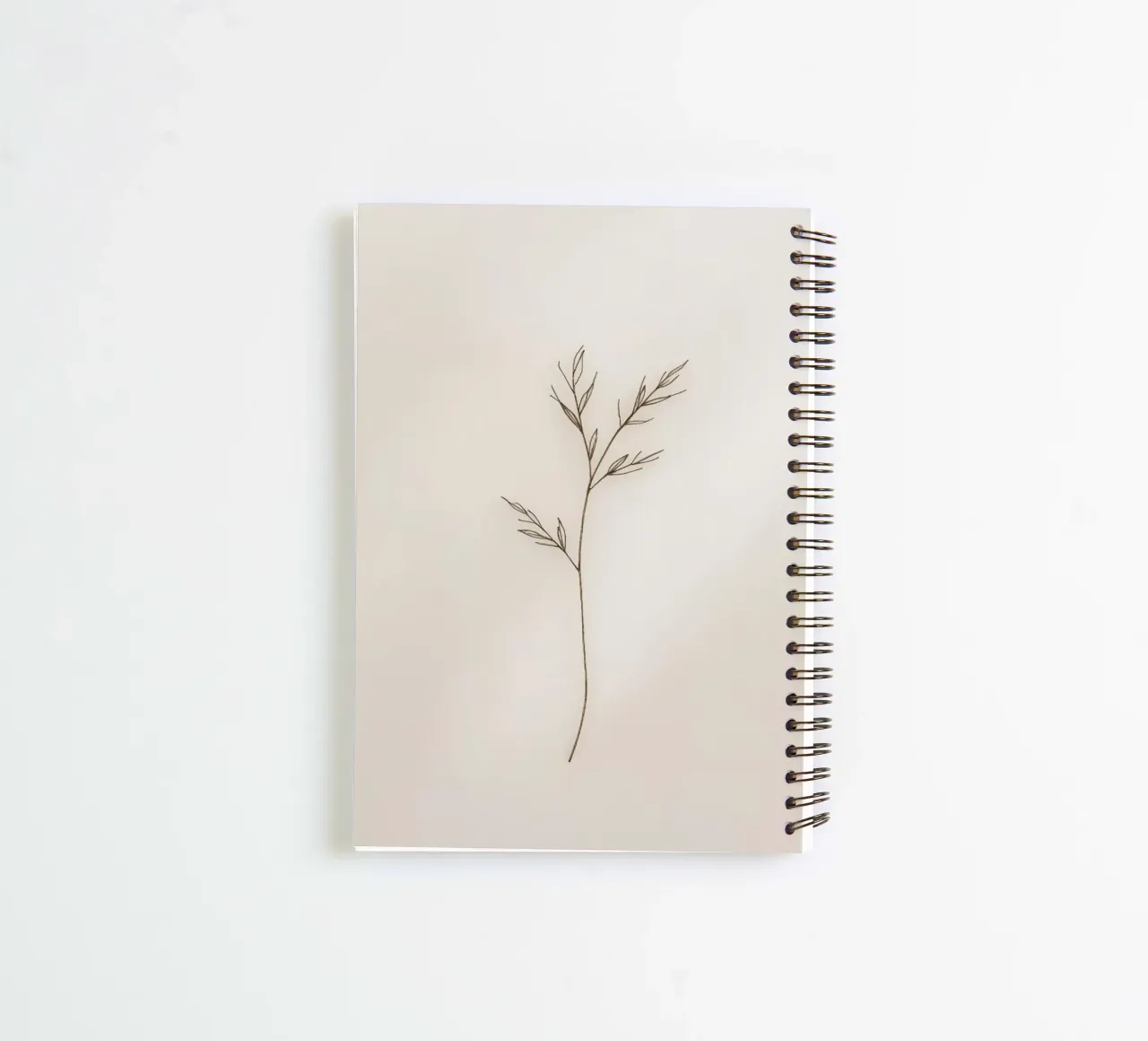minimalistic Simple plant sketch on off-white background spiral notebook by DesignDoodle