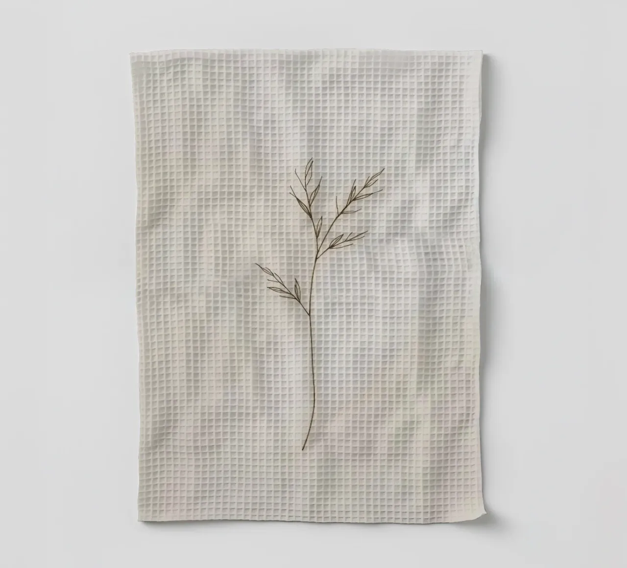 minimaliste Croquis d'une plante simple sur fond blanc cassé torchon de DesignDoodle