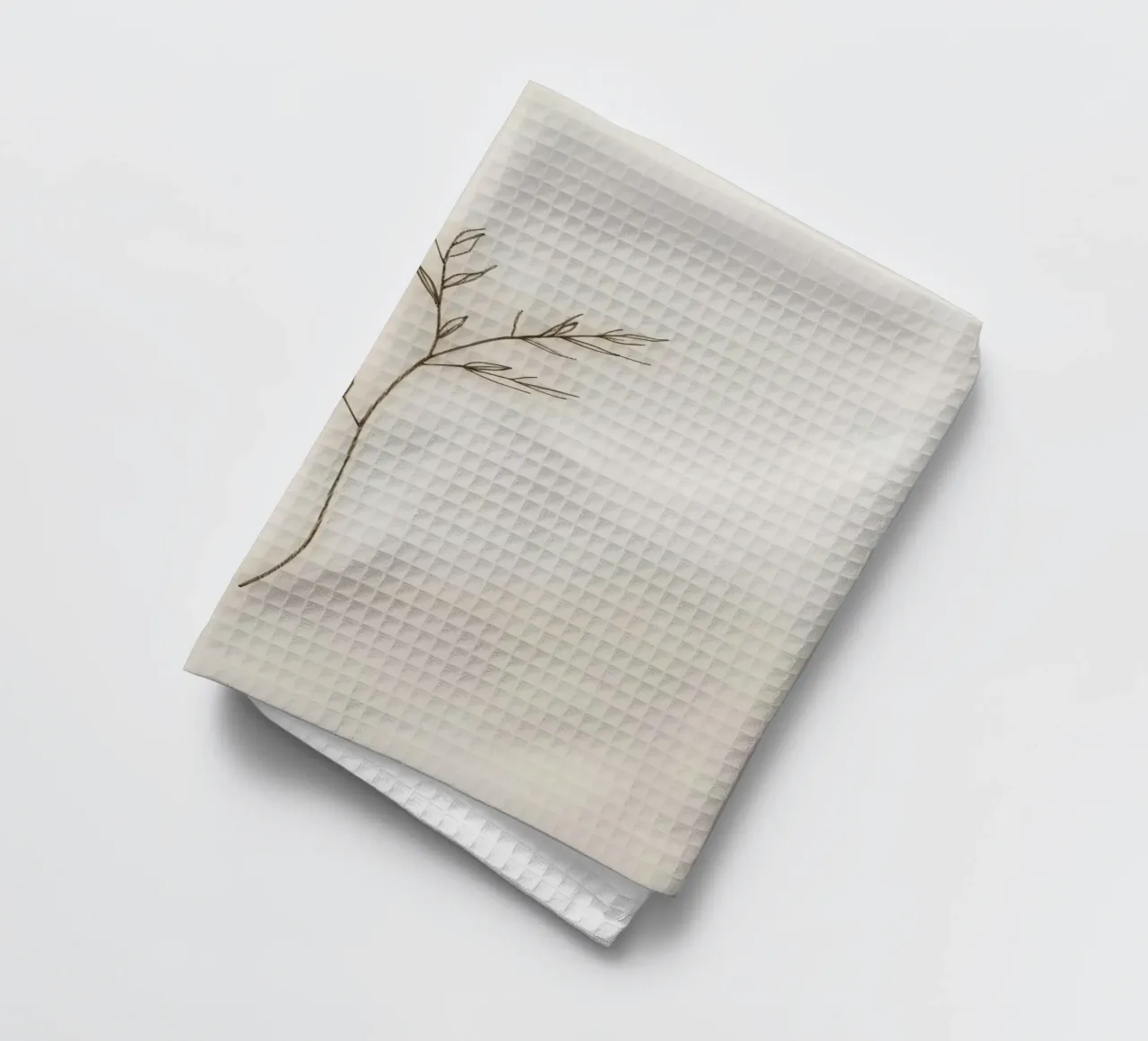minimaliste Croquis d'une plante simple sur fond blanc cassé torchon de DesignDoodle