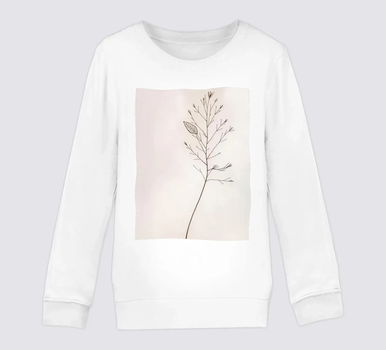 Singolo ramo botanico minimale, che mostra una foglia felpa bambino da DesignDoodle