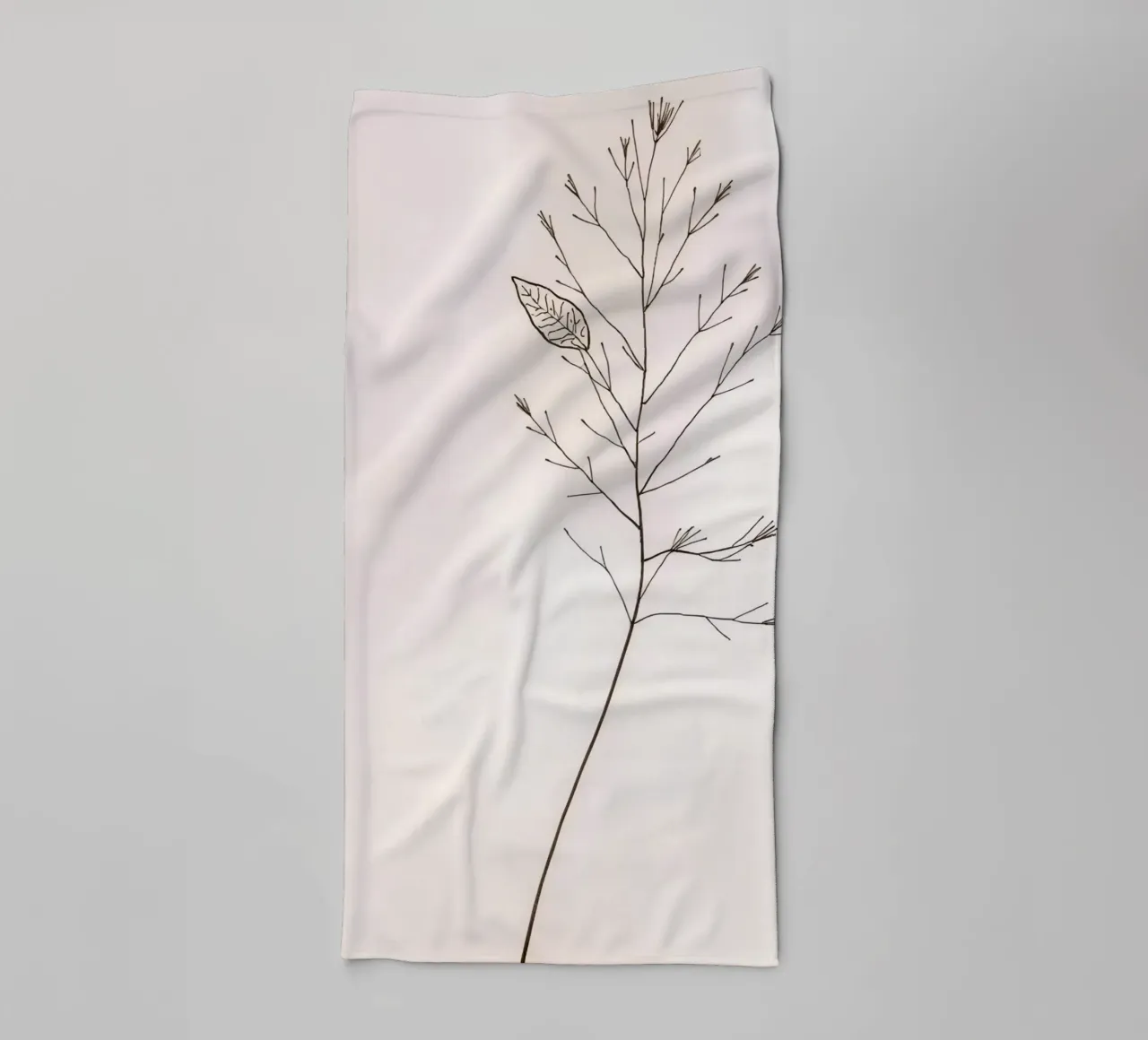 Single minimal botanical branch, displaying a leaf towel by DesignDoodle