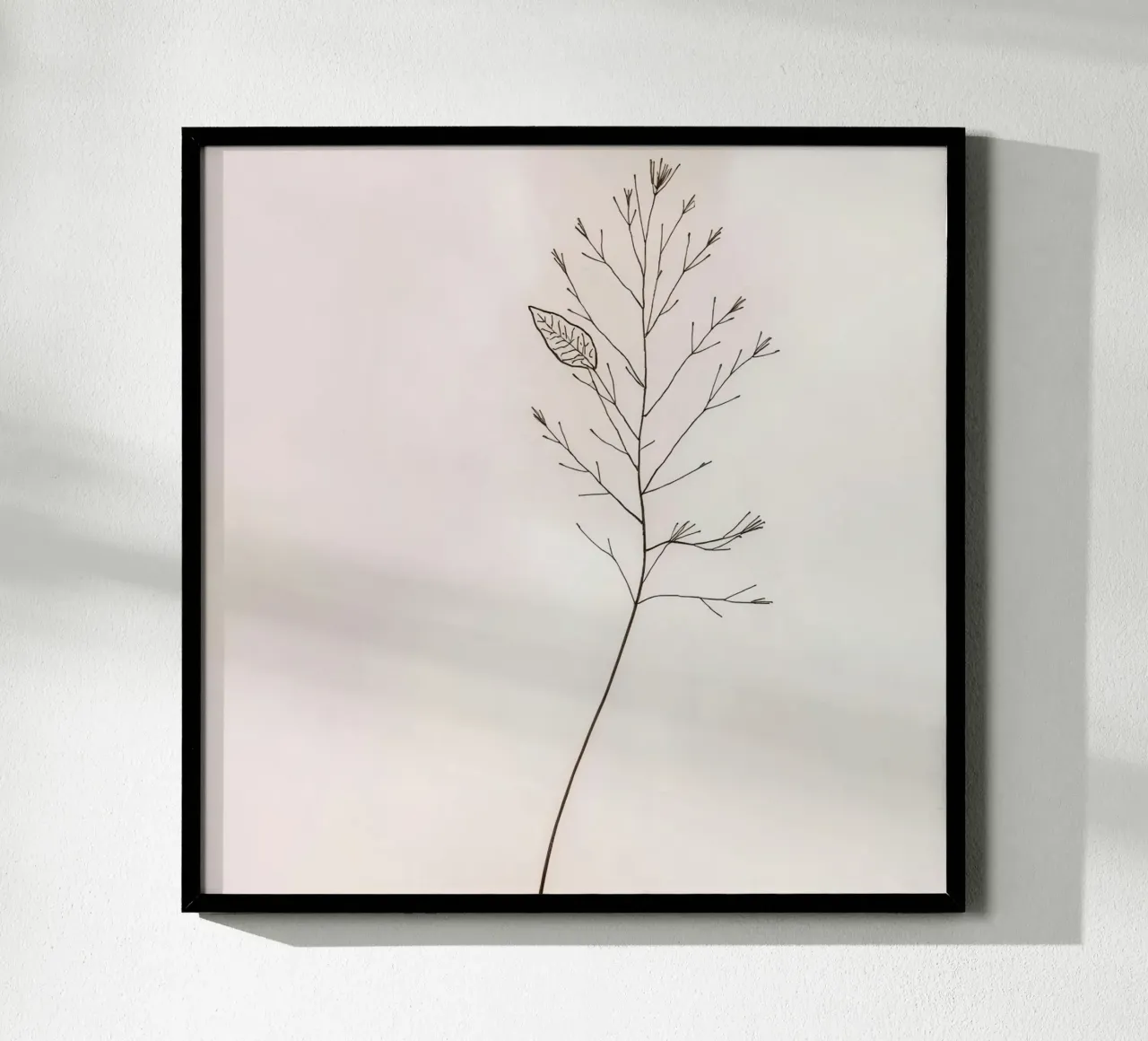 Single minimal botanical branch, displaying a leaf hahnemühle by DesignDoodle